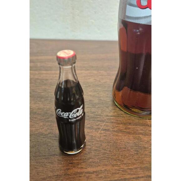 Vintage Coca-Cola Bottle and Miniature Bottle and Glass Set - Picture 2 of 6
